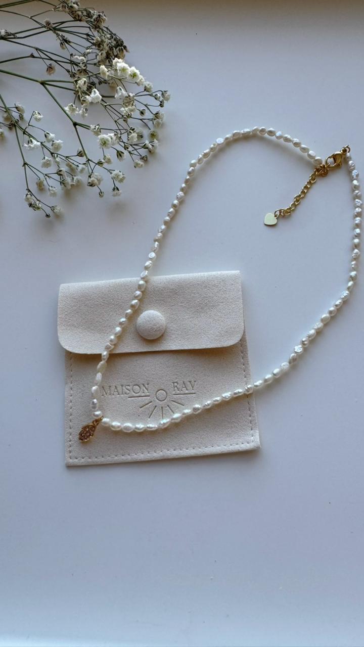 Khamsa Pearl Necklace